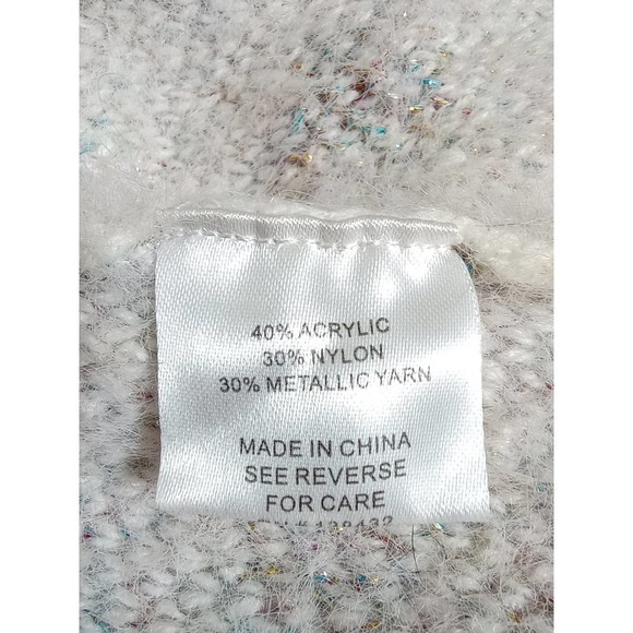 MODCLOTH Metallic Rainbow Polka Dot Ivory Sweater pullover top - Picture 7 of 8